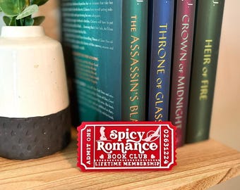 Biglietto "Spice Romance" / Decorazione libresca / Magnete stampato in 3D o cartello da scaffale / Regalo per lettori di romanzi / Divertente oggetto da collezione per amanti dei libri