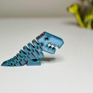 Flexi Rex - 3D Printed Articulated Sensory Toy, Unique Flexible Dinosaur Sculpture, Whimsical Decor, Poseable Rex Gift for All Ages