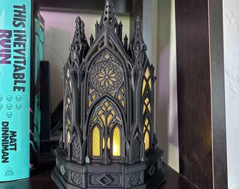 Gothic Cathedral Lamp | Lighted Cathedral Bookshelf Decor | Dark Academia Night Light | Gothic Architecture Gift