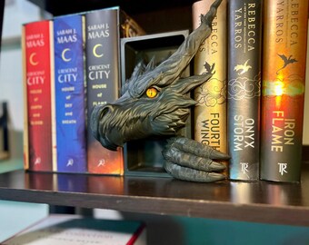Dragon Book Nook, Fantasy Bookshelf Decor, Dragon Bookshelf Insert