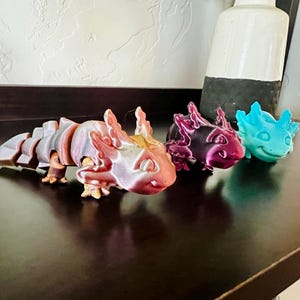 Axolotl articulé mignon pour bébé imprimé en 3D - Décoration axolotl mignonne, mini jouet de bureau, animal de compagnie de bureau imprimé en 3D - Jouet agité, jouet sensoriel, TDAH agité