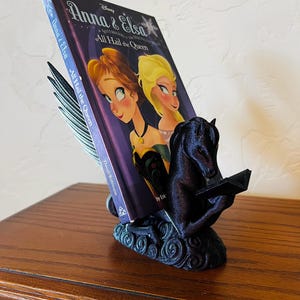 Pegasus Book or Tablet Holder 3D Printed Stand with Elegant Winged Horse Design, Custom Colors, Great for Desks, Shelves & Reading