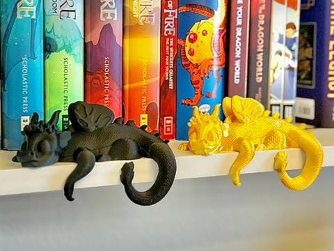 Bookshelf Dragon Sleeping V3 – Adorable 3D Printed Dragon Decor