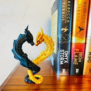 Dragon Heart Bookshelf Decor 3D Printed Bookshelf Decor Twisting Dragons Forming Heart, Custom Colors Dragon shelf Decor