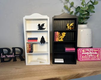Mini estantería para libros pequeños / Decoración de mini estantería de biblioteca / Exhibición de libros pequeños / Regalo para lectores