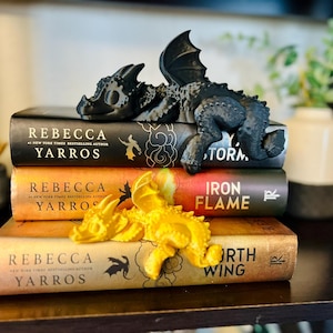 Sleeping Bookshelf Dragon Adorable Shelf Decoration 3D Printed Fantasy Dragon Book Nook - Fourth Wing Inspired