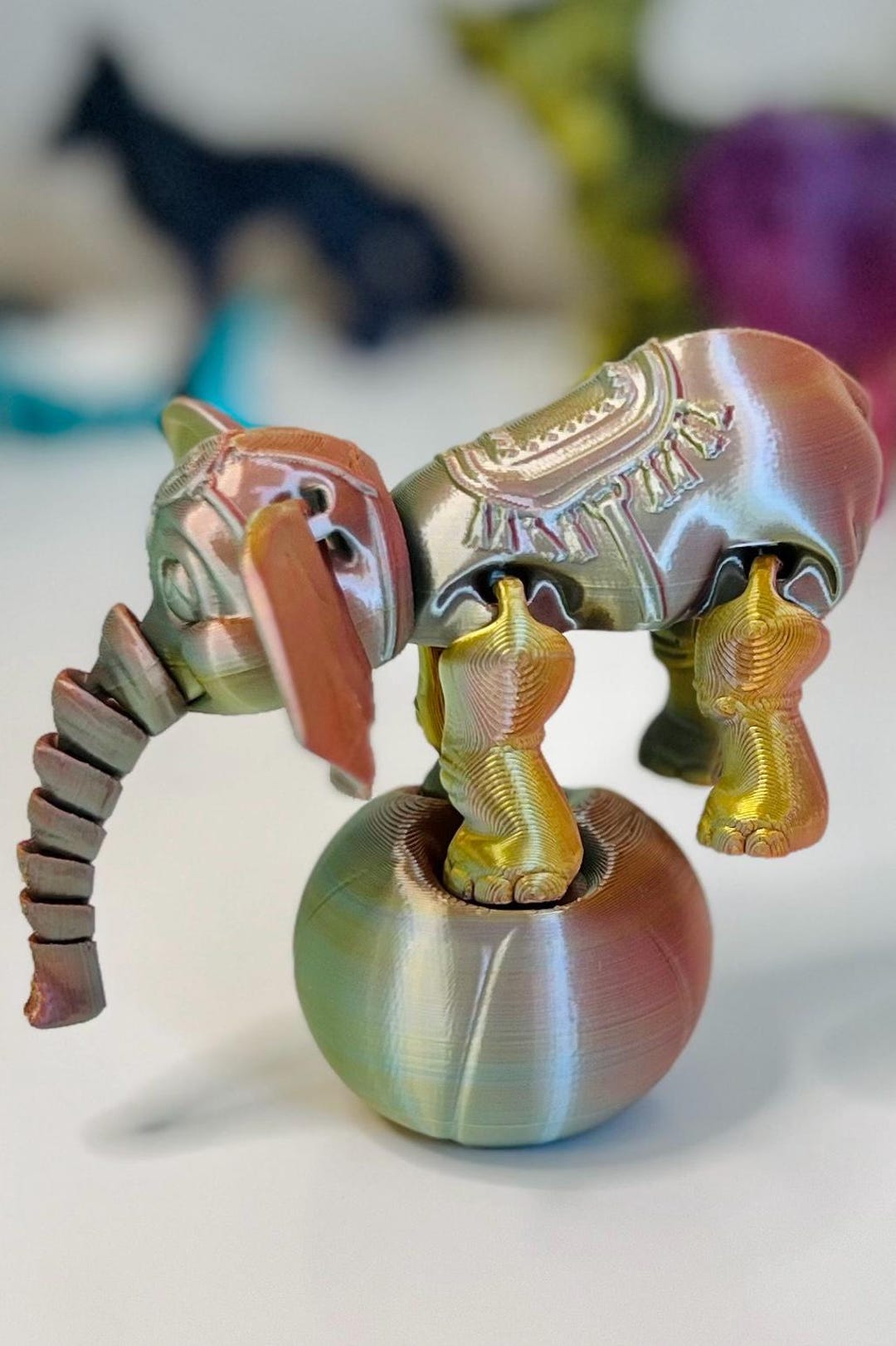 3D Printed Flexi Elephant Fidget Toy, Elephant Lover, Balancing ...