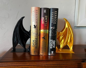 Dragon Wing Bookends Fantasy Book Holder Set, Gothic Shelf Decor, Dragon Home Decor, Book Lover Gift 3D Printed