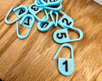 Counting Number Stitch Markers for Knitting & Crochet Projects