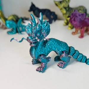 Gegliederter chinesischer Drache - 3D gedrucktes Sammlerstück, einzigartiges orientalisches Dekor, bewegliche Drachenfigur, asiatisches Fantasiegeschenk