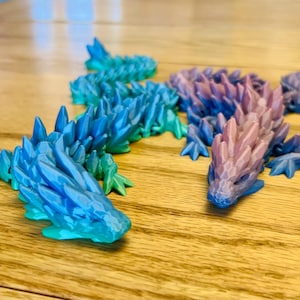 3D Printed Articulated Gemstone Dragon Articulated Gemstone Dragon, Fidget Toy, Desk Stress Toy, Dragon Decor