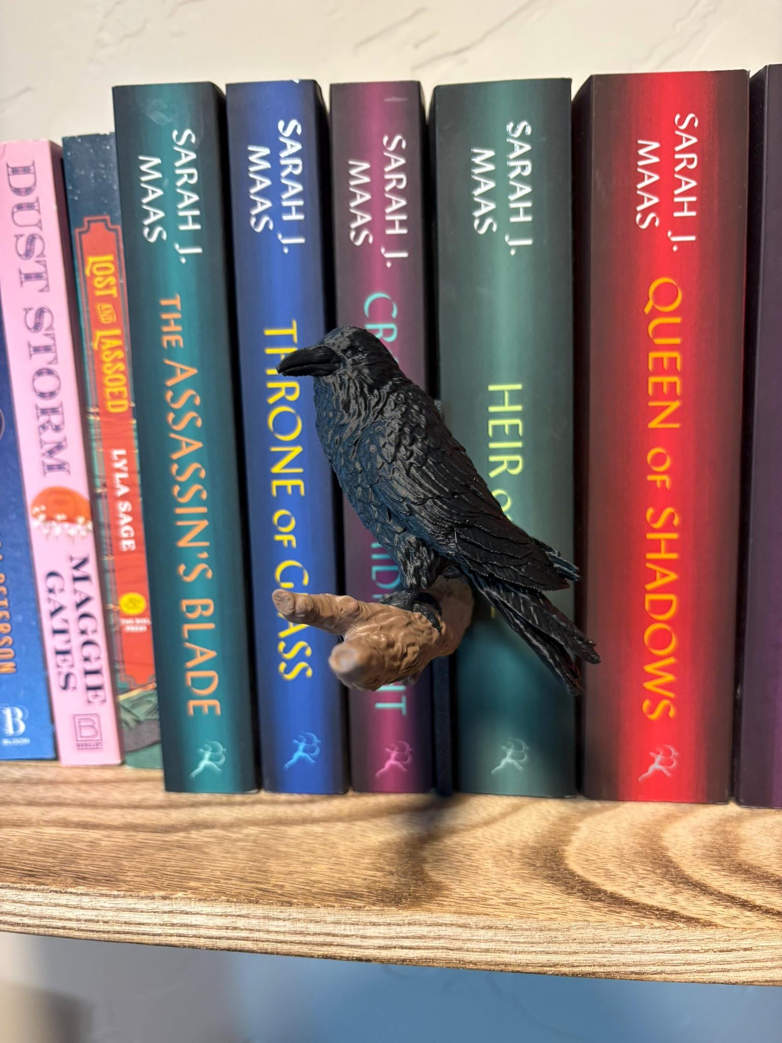 Raven Bookshelf Decor, Gothic Raven on Branch Shelf Accent, Dark ...