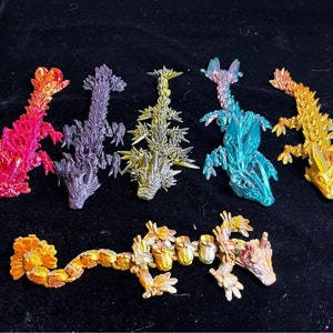 Articulated Baby Dragons - 3D Printed Collectibles, Poseable Dragon Hatchlings, Movable Miniature Dragon Figurines, Unique Gifts