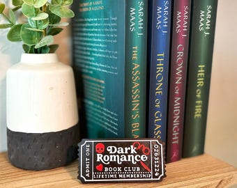 Dark Romance Ticket | Bookish Shelf Décor | 3D Printed Magnet or No Magnet | Romance Trope Gift | Gothic Bookish Decor