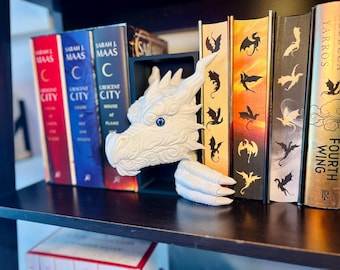 Dragon Head and Tail Book Nook Cloud Dragon Fantasy Bookshelf Insert with Glass Eyes Dragon Shelf Decor Bookish Gift