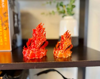 Feuer Sprite Figur 3D Gedruckt Bücherregal Dekor, Fantasy Flame Spirit Statue