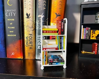 Mini Library Cart for Mini Books | 3D Printed Bookshelf Accessory | Dollhouse Book Cart | Tiny Library Decor Gift for Book Lovers