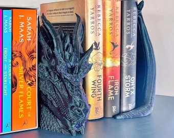 Dragon Book Nook Shelf Decor, Library Decor, Fantasy Decor 3D Printed Bookshelf Insert Dragon Head & Wings