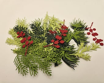 Troqueles de vegetación navideña – Adornos para álbumes de recortes navideños