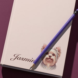 Personalized Yorkshire Terrier Hardcover Journal | Lined Notebook | Dog Kawaii Style Diary | Pet Lovers Journal