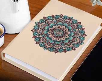Mandala Patterned Lined Journal | Hardcover Diary | Reflections Notebook | Prayer Journal