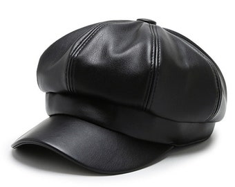 Gavroche-Mütze aus Leder für Damen