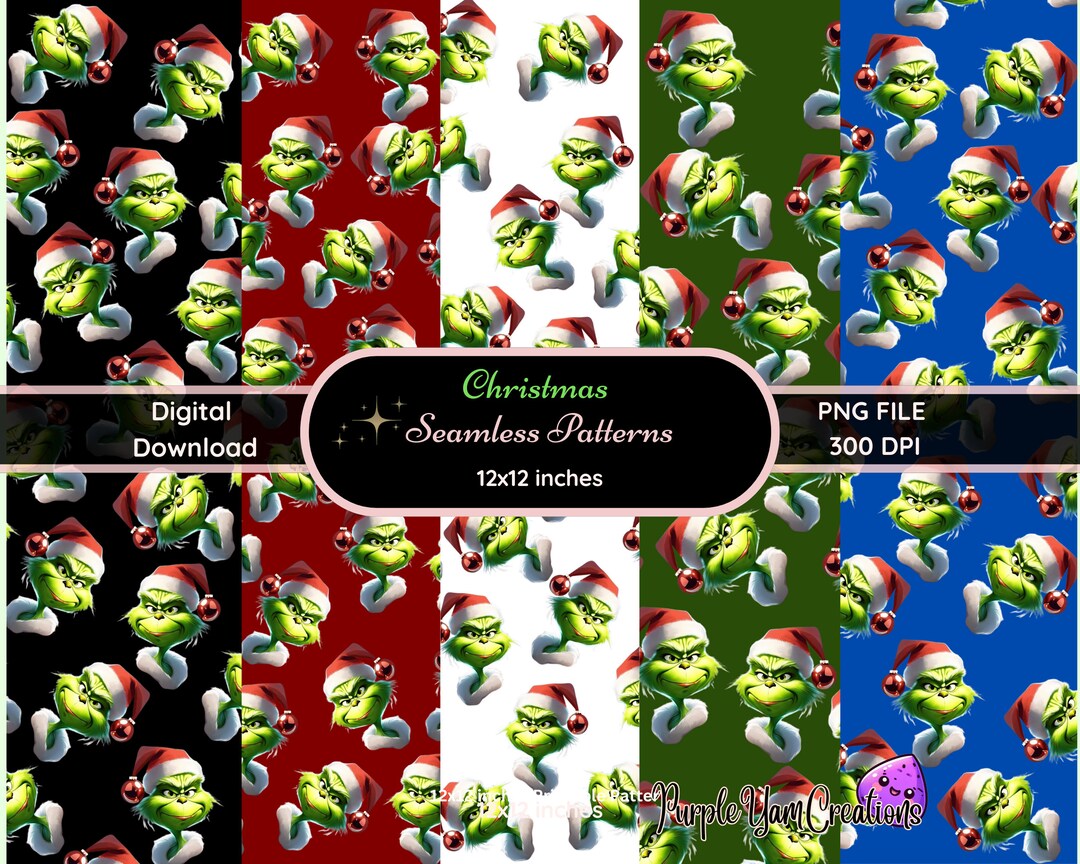 Grinc Seamless Pattern Christmas Seamless Png Seamless File Christmas ...