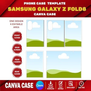 Samsung Galaxy Z Fold 8 Phone Case Mockup | Canva Template (Digital Download)