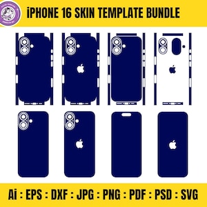 iPhone 16 Skin Template Bundle: Cricut & Silhouette Ready (Digital Download)