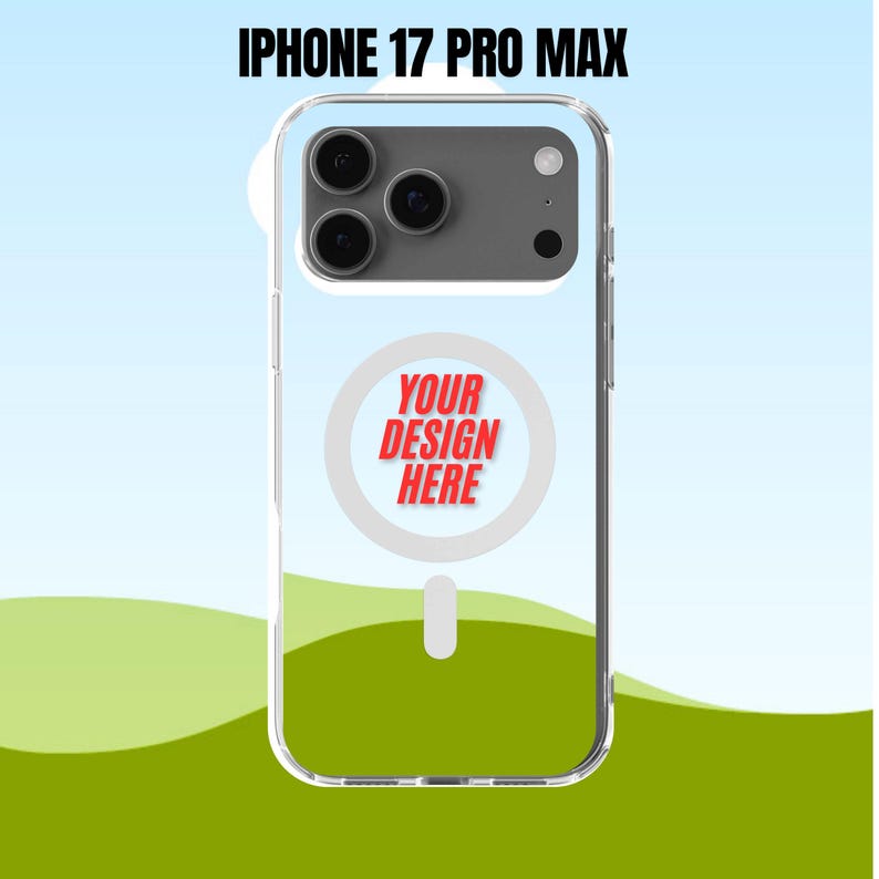 IPhone 17 Clear Case Canva Template Magsafe On off Mockups digital 