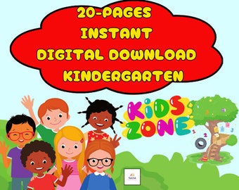 Afdrukbare rekenbladen voor kleuterschool voor optellen en aftrekken voor thuisonderwijs, kleuterschool, eerste leerjaar - directe digitale download