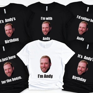 Funny Birthday Matching Shirts, Gag T-shirts, Group shirts for Friends, Custom photo T shirt, Personal Photo Tops, Funny Photo Short Sleeve