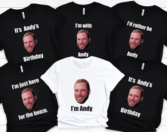 Funny Birthday Matching Shirts, Gag T-shirts, Group shirts for Friends, Custom photo T shirt, Personal Photo Tops, Funny Photo Short Sleeve