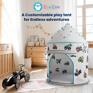 ZeeZee Adventure Tent Set | Kids Tipi Tent | Imaginative Playhouse | Perfect Gift & Kids Room Decor