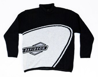 Size L Hard to find sweater from the 90s, an authentic gem of vintage fashion by Harley Davidson