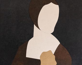 Lady with an Ermine - wall decoration (sintered painting) crafted from sintered quartz