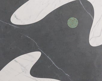 Liguidity - marble wall decoration (sintered painting) crafted from sintered quartz