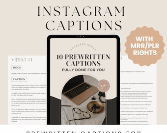 PLR Ebook PLR Digital Product Master Resell Rights Ebook Digital Marketing MRR Template Instagram captions Faceless Marketing Resell rights