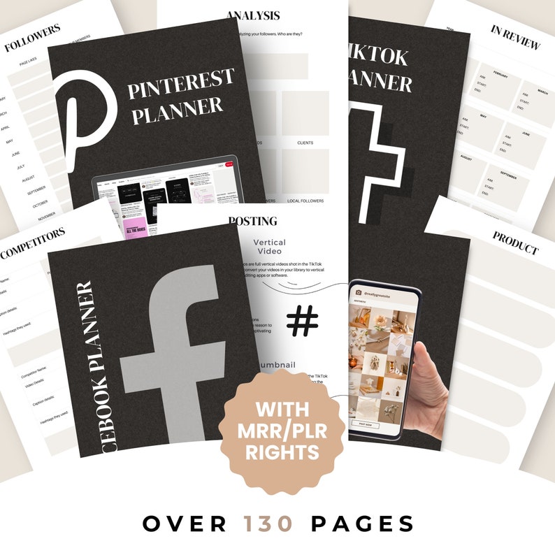 Master Resell Rights Canva Social media planner PLR Templates PLR Digital Products Sell as your own Sell on Etsy Instagram Planner Facebook