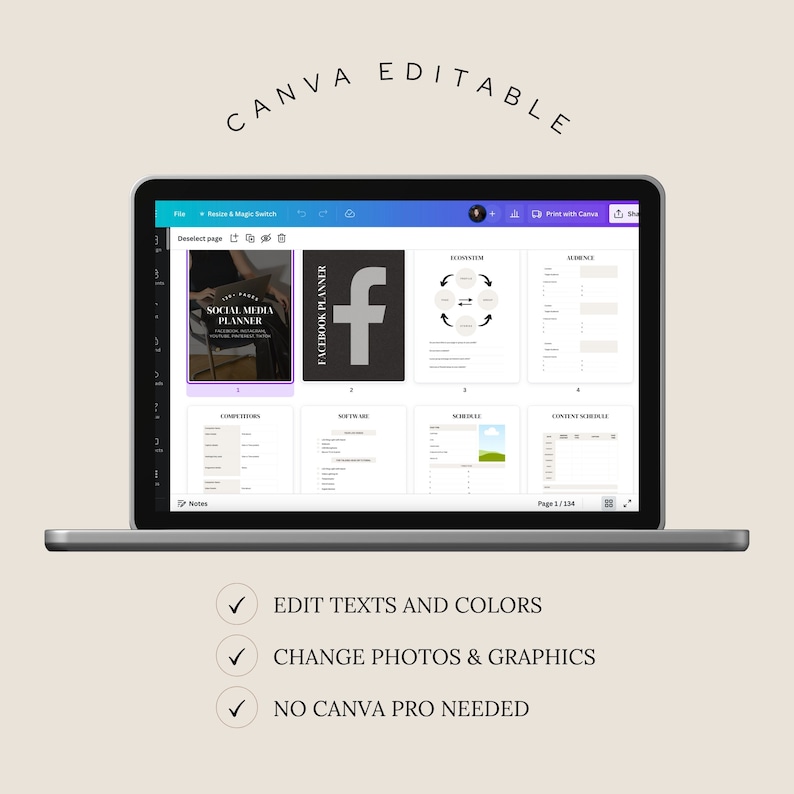 Master Resell Rights Canva Social media planner PLR Templates PLR Digital Products Sell as your own Sell on Etsy Instagram Planner Facebook