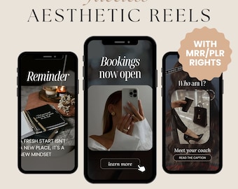 Master Resell Rights Faceless Reels Template Canva PLR Reels Template Aesthetic Instagram Video Reels MRR Faceless Marketing Video