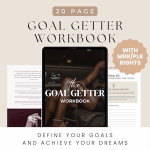 PLR Ebook Workbook PLR Digital Product Master Resell Rights Goal Getter Workbook Digital Marketing PLR Template Passive income planner