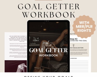 PLR Ebook Workbook PLR Digital Product Master Resell Rights Goal Getter Workbook Digital Marketing PLR Template Passive income planner