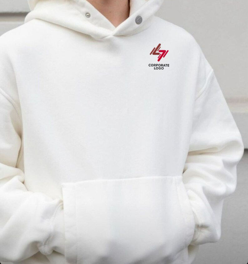 Custom Company Logo Embroidered Matching Hoodie Custom Text Hoodie