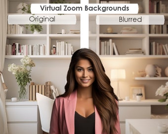 Cream Home Office virtual background for Zoom, Microsoft Teams, Facebook, WebEx, Skype, Google Meet and Video Conferencing