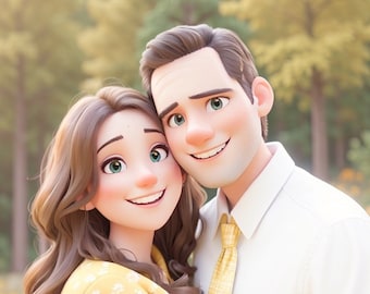 Custom Pixar Style Portrait from Photo, Cartoon 3D Art