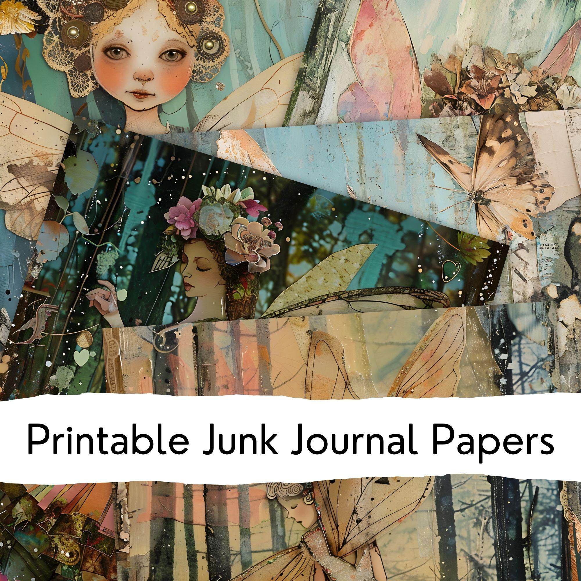 Whimsical Fairy Junk Journal Pages: Vintage Collage Art (digital ...
