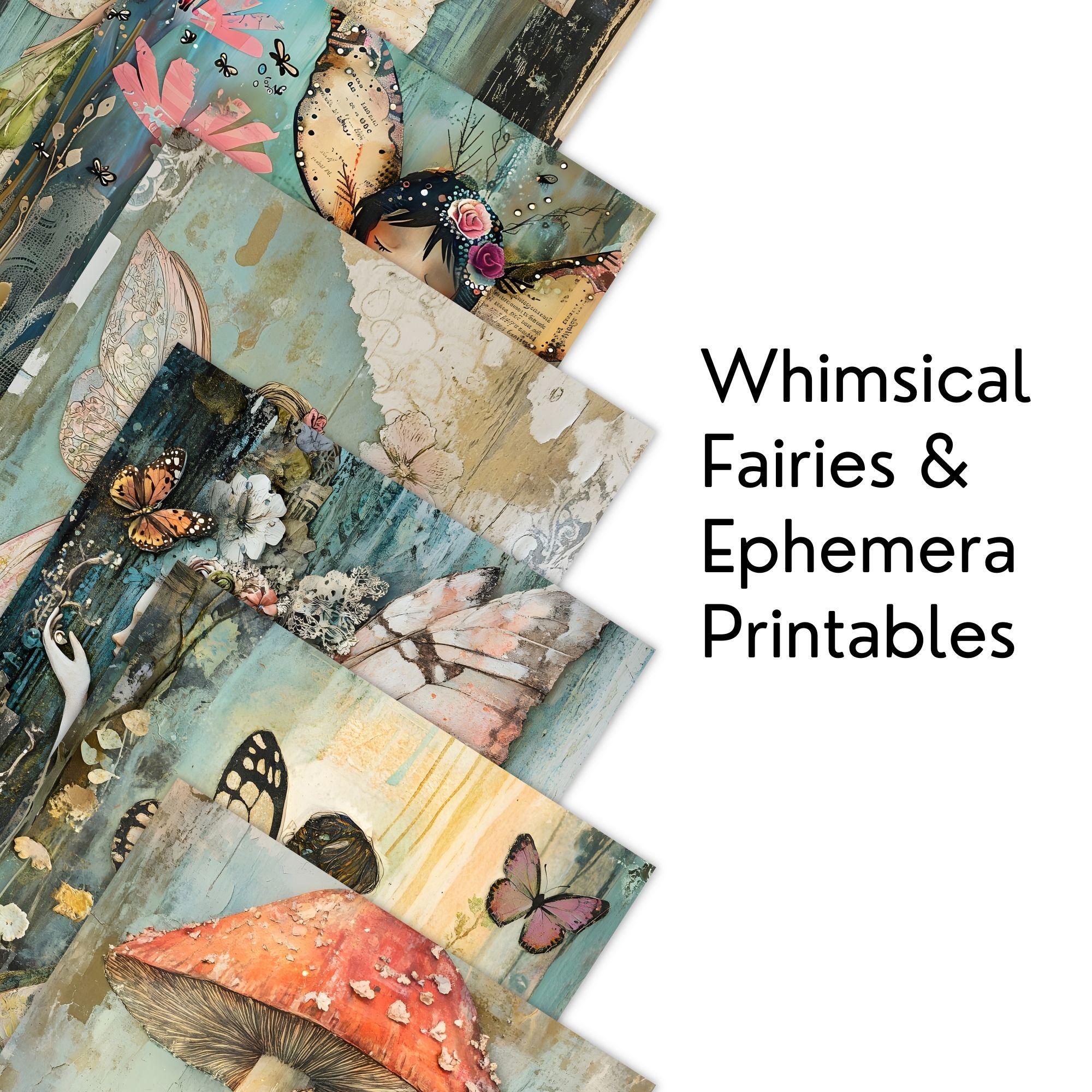 Whimsical Fairy Junk Journal Pages: Vintage Collage Art (digital ...