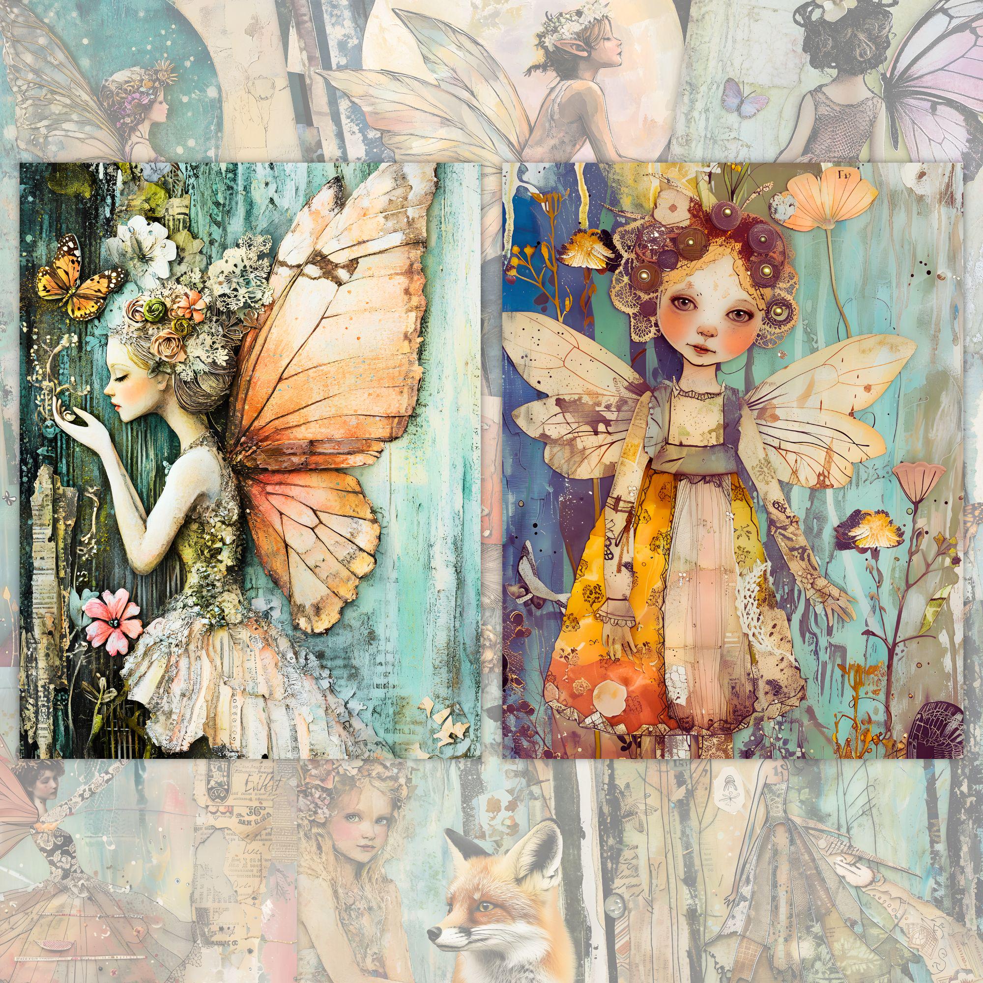 Whimsical Fairy Junk Journal Pages: Vintage Collage Art (digital ...