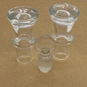 1800s LOT of 3 vintage glass MEDICINE apothecary bottle stoppers